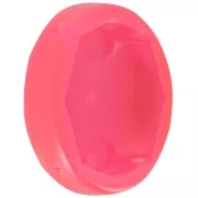 Serti ovale en plastique pour cabochon 4120 18x13 mm - Rose fluo transparent x1