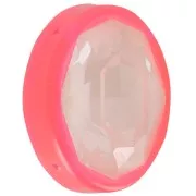 Serti ovale en plastique pour cabochon 4120 18x13 mm - Rose fluo transparent x1