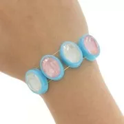 Serti ovale en plastique pour cabochon 4120 18x13 mm - Rose fluo transparent x1