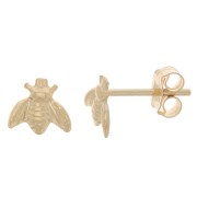 Boucles d'oreilles abeille 5x6 mm - Gold Filled (or laminé) x2|raw }}