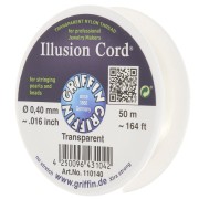 Fil nylon invisible 0.40 mm - illusion cord -  Griffin - Transparent x50m|raw }}
