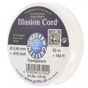 Fil nylon invisible 0.40 mm - illusion cord -  Griffin - Transparent x50m