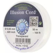 Fil nylon invisible 0.50 mm - illusion cord -  Griffin - Transparent x50m