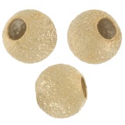 Perles rondes diamantées 4 mm - Doré à l'or fin x8