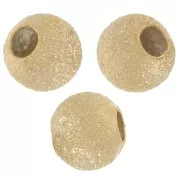 Perles rondes diamantées 4 mm - Doré à l'or fin x8