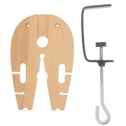 Cheville d'établi pré-découpée en bois 15x10 cm avec étau en acier x1