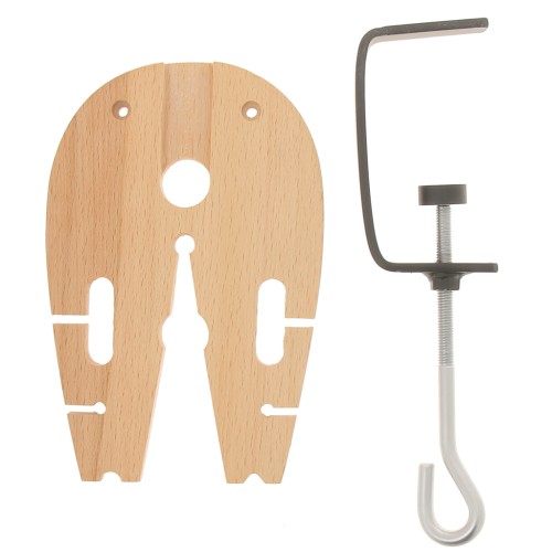 Cheville d'établi pré-découpée en bois 15x10 cm avec étau en acier x1