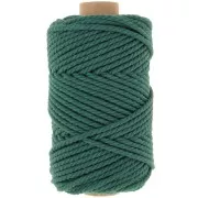 Bobine de cordon en coton pour macramé 3 mm - Vert bouteille x50m