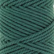 Bobine de cordon en coton pour macramé 3 mm - Vert bouteille x50m