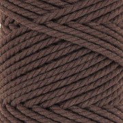 Bobine de cordon en coton pour macramé 3 mm - Chocolat x50m