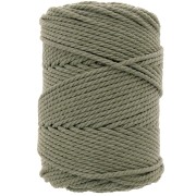 Bobine de cordon en coton pour macramé 3 mm - Vert mousse x100m