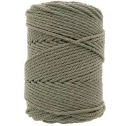 Bobine de cordon en coton pour macramé 3 mm - Vert mousse x100m