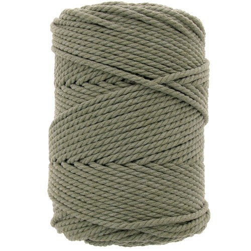 Bobine de cordon en coton pour macramé 3 mm - Vert mousse x100m