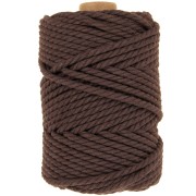 Bobine de cordon en coton pour macramé 5 mm - Chocolat x50m