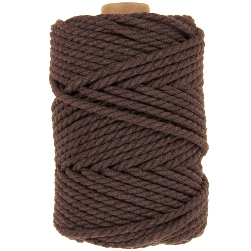 Bobine de cordon en coton pour macramé 5 mm - Chocolat x50m