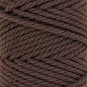 Bobine de cordon en coton pour macramé 5 mm - Chocolat x50m