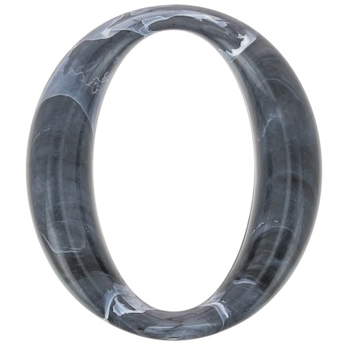 Maillon ovale en acrylique 39x34 mm - Marbré Gris foncé x1
