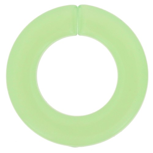 Maillon rond plat en acrylique transparent 31.5 mm - Menthe x1