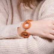 Maillon rond plat en acrylique transparent 31.5 mm - Menthe x1