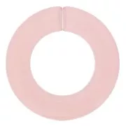 Maillon rond plat en acrylique transparent 31.5 mm - Rose poudré x1
