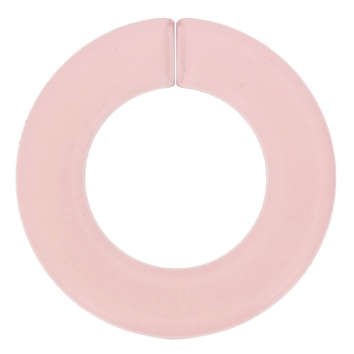 Maillon rond plat en acrylique transparent 31.5 mm - Rose poudré x1