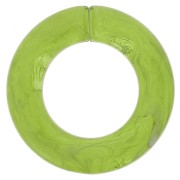 Maillon rond plat en acrylique transparent 31.5 mm - Marbré Olive x1