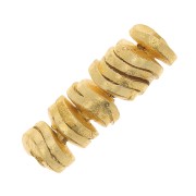 Perles rondelles Heishi ondulées effet brossé 4x0.8mm - Doré x5g environ 65 pièces