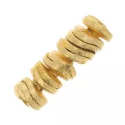 Perles rondelles Heishi ondulées effet brossé 4x0.8mm - Doré x5g environ 65 pièces