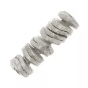 Perles rondelles Heishi ondulées effet brossé 4x0.8mm - Argenté x5g environ 65 pcs