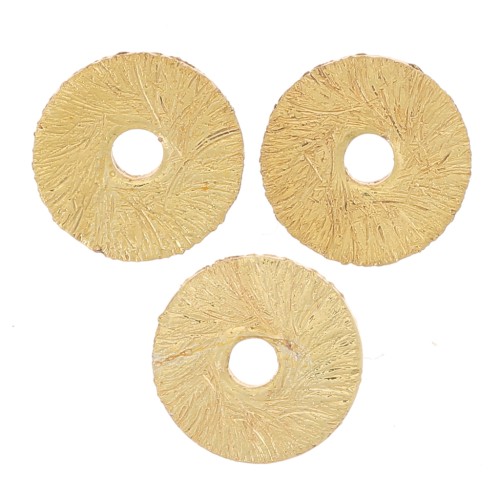 Perles rondelles Heishi effet brossé 6x0.8 mm - Doré x5g environ 30 pièces