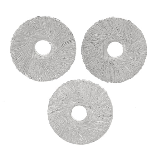 Perles rondelles Heishi  effet brossé 6x0.8 mm - Argenté x5g environ 30 pièces