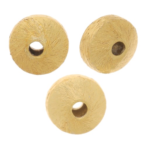 Perles toupies aplaties effet brossé 6x4 mm - Doré x5g environ 15 pièces