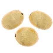 Perles olive effet brossé 10x8 mm - Doré x10