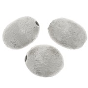 Perles olive effet brossé 10x8 mm - Argenté x10|raw }}