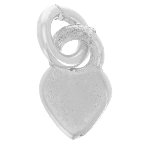 Breloque coeur 6.5x4 mm avec anneau ouvert - Argent 925 x1