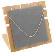 Petit porte bijoux pour collier - forme carré 10x11 cm Bambou - Suédine Gris x1