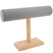 Porte bijoux - présentoir à bijoux pour bracelets 19x25cm Bambou - suedine Gris x1