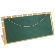 Porte bijoux pour collier - forme rectangle 11x25 cm Bambou - Suédine Vert x1