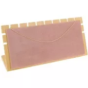 Porte bijoux pour collier - forme rectangle 11x25 cm Bambou - Suédine Rose x1