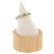 Porte bague en forme de cône 60x40 mm - Bambou - Suédine Beige x1