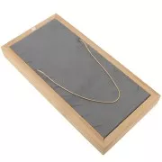 Porte bijoux pour collier - plateau 9 colliers 22x11 cm Bambou - Suédine Gris x1
