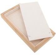 Porte bijoux pour collier - plateau 9 colliers 22x11 cm Bambou - Suédine Beige x1