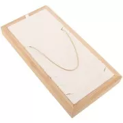 Porte bijoux pour collier - plateau 9 colliers 22x11 cm Bambou - Suédine Beige x1