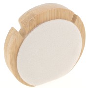 Porte bijoux pour collier - forme rond - 9 cm Bambou - Suédine Beige x1|raw }}