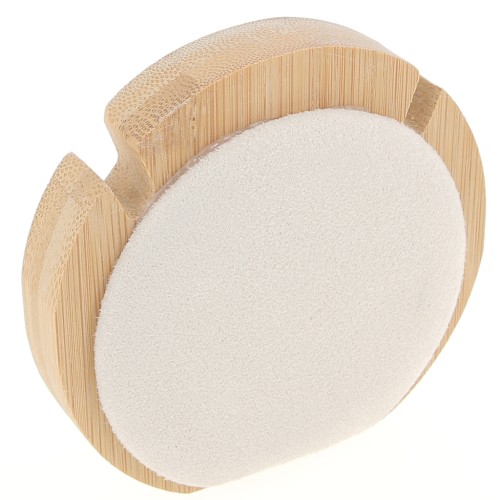 Porte bijoux pour collier - forme rond - 9 cm Bambou - Suédine Beige x1