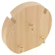 Porte bijoux pour collier - forme rond - 9 cm Bambou - Suédine Beige x1