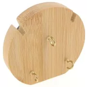 Porte bijoux pour collier - forme rond - 9 cm Bambou - Suédine Gris x1