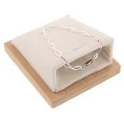 Porte bijoux pour collier - rectangle incliné - 7.5x6 cm Bambou - Suédine Beige x1