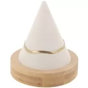 Porte bracelet en forme de cône 11x9.5 cm - Bambou - Suédine Beige x1