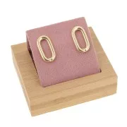Porte boucles d'oreilles simple 7x5.5 cm - Bambou - Suédine Rose x1